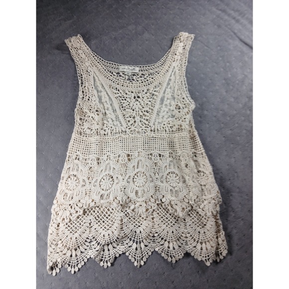 Simply Noelle Tops - Simply Noelle - Layered Open Knit Lace Top S/M. WesternFestival. Fairy Core Boho